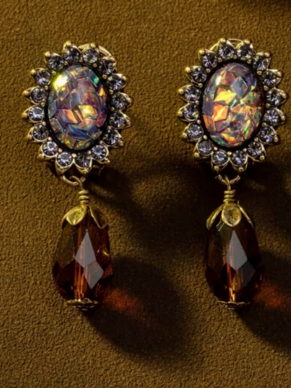 💎Royal Amethyst Crystal Statement Necklace and Earring Set - Picture 2 of 7